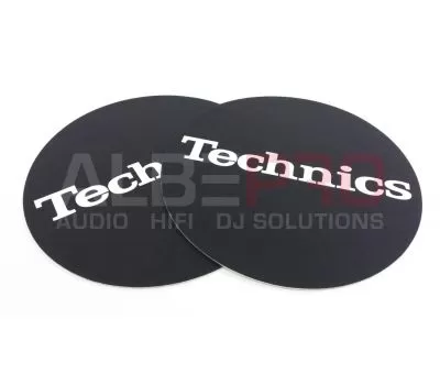 Technics Slipmat Black / White Logo - Set of Two